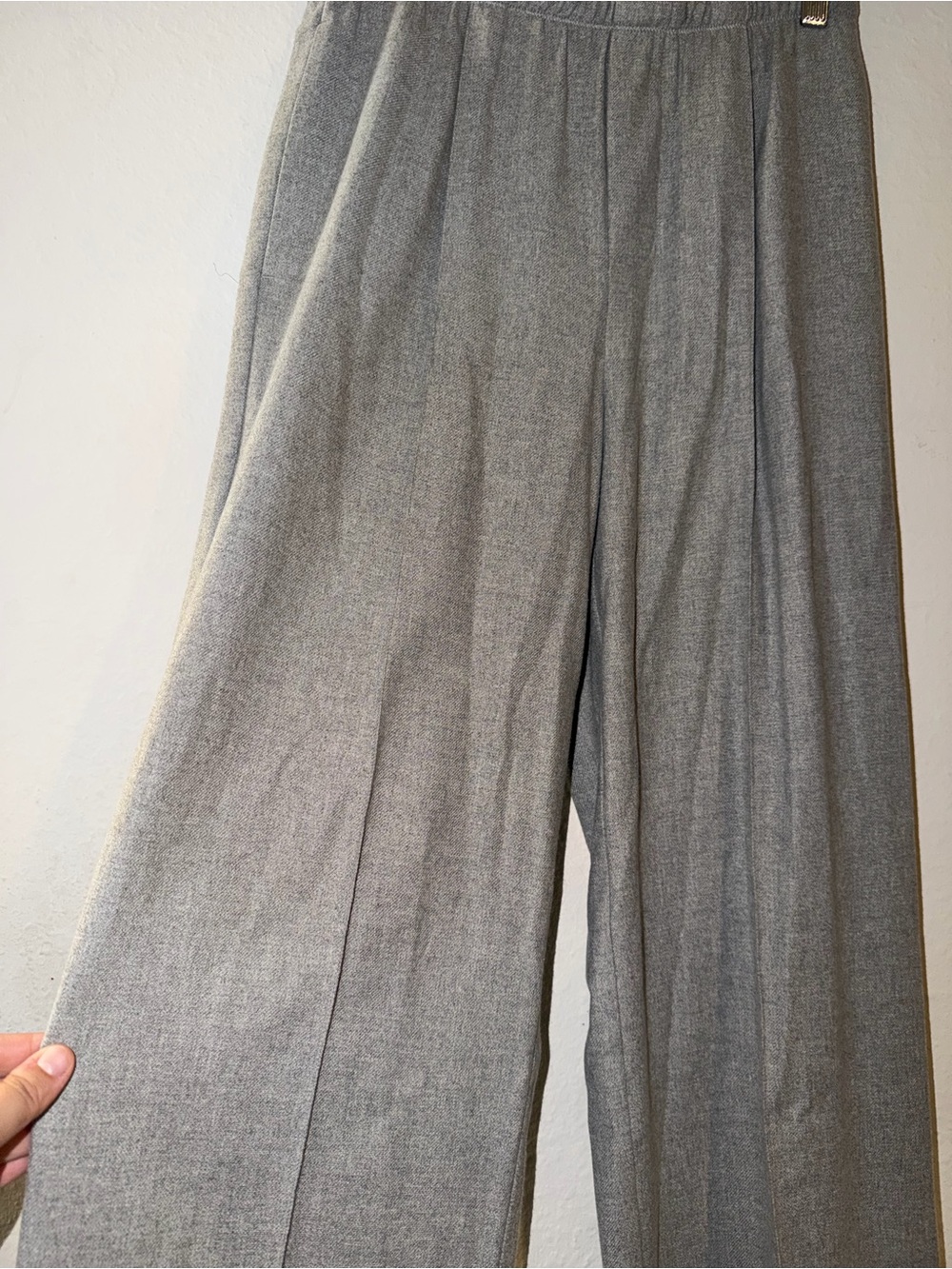 Vince Light Gray Wide-Leg Trousers